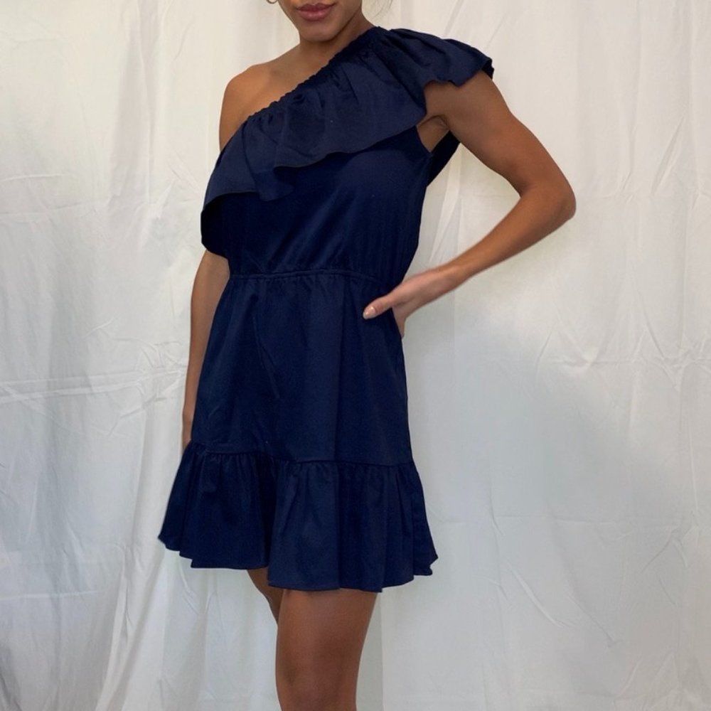 One Shoulder Ruffle Babydoll Dress